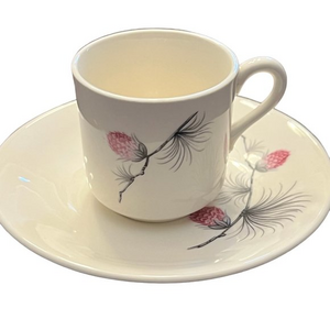 Vintage 1960's Cannonsburg Wild Clover Demi Cup and Saucer EUC CottageCore Indie